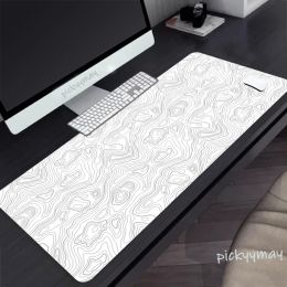 Grand tapis de souris noir et blanc, 100x50cm, pour ordinateur, société, jeu, clavier, bureau, Art abstrait