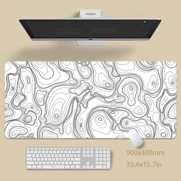 MICE BLANC WHITE GRANDE MAISE MATE DE MATE MOUSEPAD MOUSEPADS GAMER MOUSEPADS 39.3X19.6 IN PADS DE MATS DE CHARGE DE CHARGE DE BUREAU HD