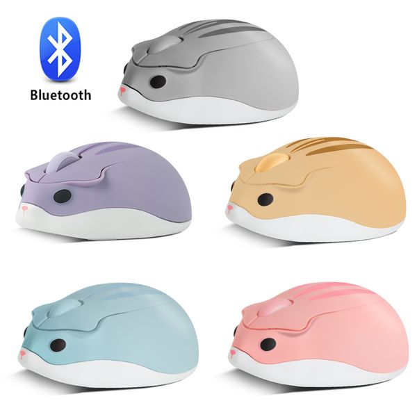 Souris Bluetooth / 2.4G sans fil mignon souris Hamster dessin animé USB créatif muet Mause ergonomique Mini 3D optique enfant cadeau souris pour PC ordinateur portable 230831