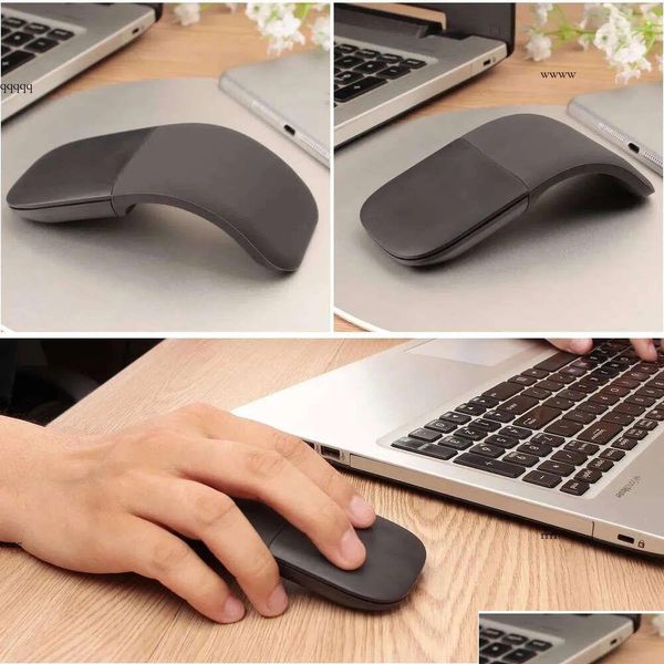 Souris arc bluetooth touche souris portable portable sans fil pliable silencieuse mince ordinateur optique pour tablette d'alleclace pour ordinateur portable