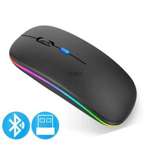 Souris Bluetooth Compatible Wireless Souris avec USB Charge RVB Light adaptée à un ordinateur portable PC MacBook Gaming 2.4 GHz 1600DPI H240407