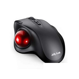 Muizen Bluetooth-muis Oplaadbare 2.4G USB Draadloze Ergonomische Trackball voor computer 1000 1600 1800 Dpi 231208 Drop Delivery Computers Otryo