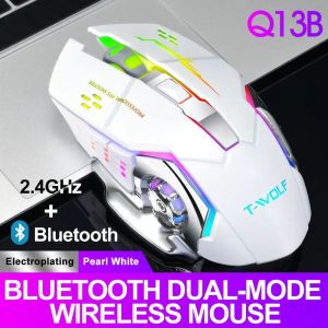 Muizen Bluetooth Oplaadbare Draadloze Muis Computer RGB 2400 Ergonomische Gaming Mause Optische USB Voor Laptop PC