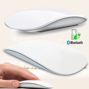 Souris Bluetooth sans fil Arc tactile souris magique ergonomique Ultra mince Rechargeable optique 1600 DPI Mause pour Apple 230109