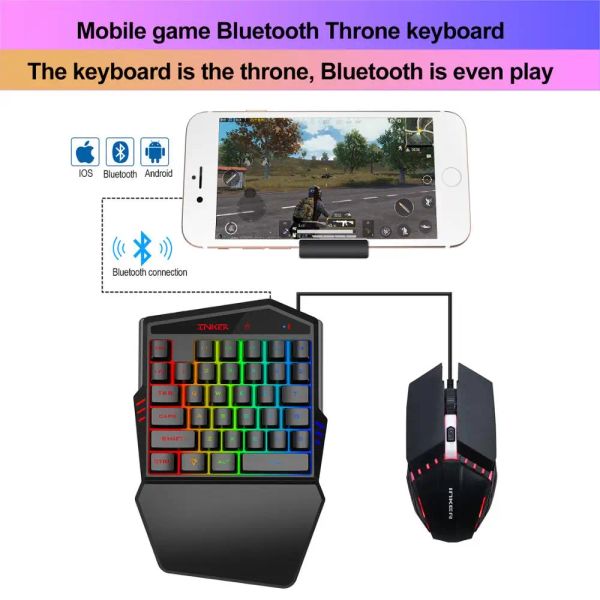 MICE BLUETOOTH GAMEPADS WIRESS pour les jeux vidéo PUBG Contrôleur Gamie Keyboard Convertisseur de souris pour Android iOS Smartphone iPad