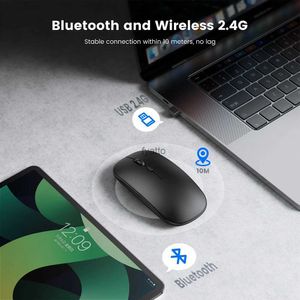 Souris Bluetooth Wireless Mouse Computer Charges silencieuse Mauser ergonomique ultra-mince USB H240407