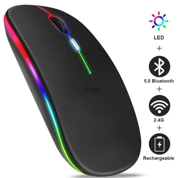 Ratones Bluetooth Wireless Mouse PC portátil iPad Tablet Tablet LED RGB Backlight 2.4G Consola de juegos portátiles USB H240407