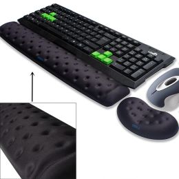 MICE BRILA ERGONOMIQUE MÉMOIRE mousse de souris Clavier du poignet de support de support de support pour le travail de bureau et les jeux sur PC, soulagement de la douleur en fatigue