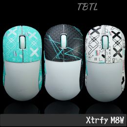 Souris BTL souris Grip Tape Skate autocollant fait à la main antidérapant peau de lézard sucer la sueur pour Xtrfy M8W violet blanc Printstram pas de souris