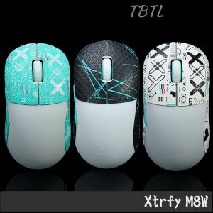 Muizen BTL Mouse Grip Tape Skate Handgemaakte Sticker Antislip Hagedis Huid Zuigen Zweet Voor Xtrfy M8W Paars Wit Printstram Geen Muis