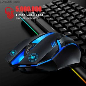 Muizen Business Office Desktop Laptop Office Lighting Chicken Eating Game Mouse 5500DPI Color Esports PC Mechanische muis Y240407