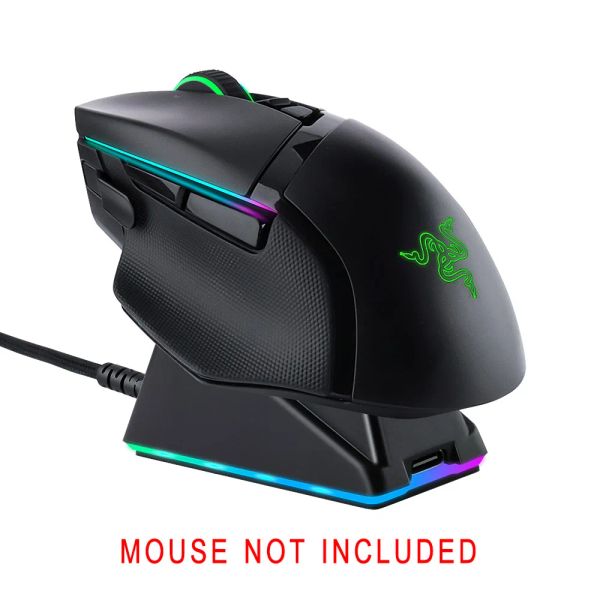 Station de chargement Chroma RGB pour souris sans fil Razer DeathAdder V2 Pro,Naga Pro,Viper Ultimate et Basilisk Ultimate Mouse