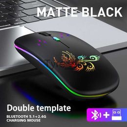 Muizen CHUYI Bluetooth 2.4G Oplaadbare Draadloze RGB Muis LED Slanke Stille Verstelbare DPI Mause USB Optische Muizen voor MacBook Air X0807