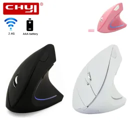 Souris CHYI ergonomique souris verticale 2.4G sans fil ordinateur souris de jeu USB optique DPI souris droite gauche pour ordinateur portable PC de bureau