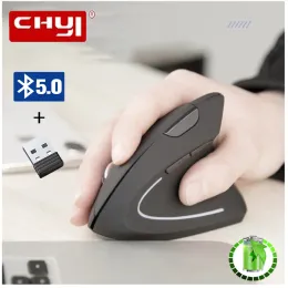 Souris Chyi ergonomique souris verticale sans fil souris Bluetooth rechargeable USB double mode souris de jeu pour ordinateur portable PC ordinateur de bureau