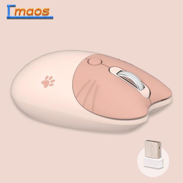 Souris Chats Mignons Souris Sans Fil Gamer Couleurs Bonbons Dualmode Souris Bluetooth Silencieuse Avec Souris De Dessin Animé USB Adaptée Pour Ordinateur Portable PC