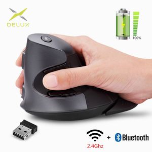 MICE DELUX M618G Vertical Wireless Mouse Ergonomic 4000 DPI Optical avec repos de palmier amovible pour ordinateur 230808