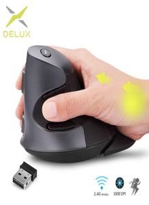 MICE DELUX M618GX MONDE VERTIQUE ERGONOMIQUE 6 BOTTONS 1600DPI SMICES OPTIQUES AVEC 3 COOLLES SIFECTION DE SILICON POUR LAPTOP PC7526411