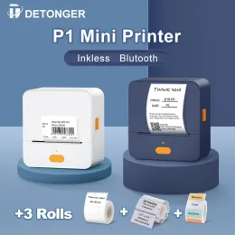 Mice Detonger P1 Mini Portable Thermal Label Printer Wireless Inkless Pocket Sticker Printer