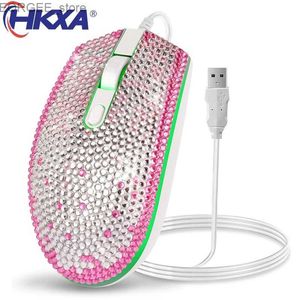 MICE Diamond Wired Gaming Mouse 1600 DPI Color Backlight Optical USB Computer Mouse Game Mouse Femme Girl Pink Mouse PC PC Souris Y240407