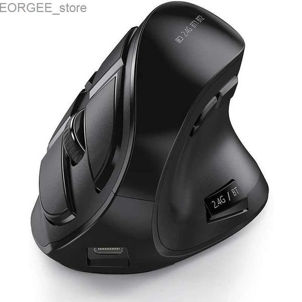 MICE MODE DUAL MODE SOUTIEN SIRtical Silencieux Vertical Bluetooth / Sentivité de souris ergonomique sans fil Sensibilité réglable et boutons silencieux Y240407