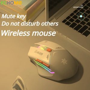 Ratones ECHOME Ratón inalámbrico Bluetooth con cable Twomode Silent Office Game Recargable Retroiluminación FPS Gaming Mouse para computadora portátil