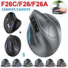 Souris F26C/F26/F26A souris de jeu sans fil ergonomique 3200DPI/2400DPI souris de joueur verticale 8/6 boutons 2.4G Rechargeable pour ordinateur portable