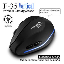 MICE F35 Wireless Rechargeable 2400 DPI Réglable Optical Vertical Souris