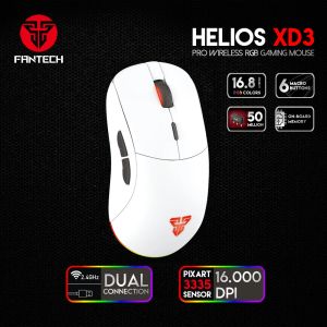 MICE FANTECH XD3 2.4G Wireless Gaming Mouse Professional Game Chip Pixart3335 16000DPI 6 RO -knoppen RGB -muizen voor LOL FPS -gamers
