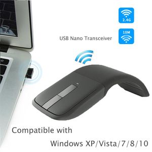 Souris pliable souris d'ordinateur sans fil souris Bluetooth souris pliante de jeu optique mince avec récepteur USB pour ordinateur portable Microsoft PC