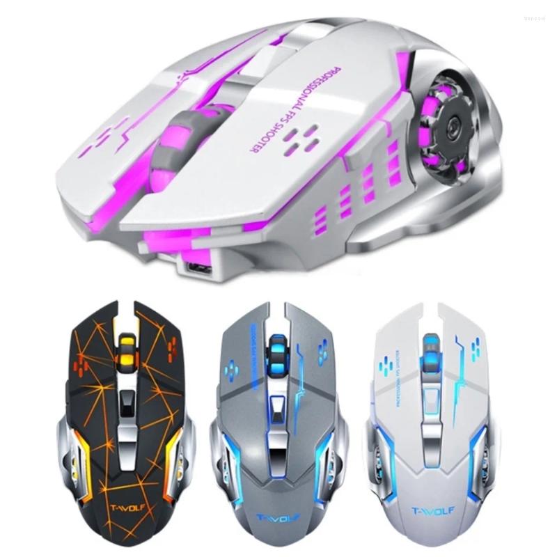 Mäuse für Tetikus Tanpa Wayar 2,4 G Wireless Gaming wiederaufladbare Maus stumm, bunt, leise, LED-Hintergrundbeleuchtung, USB, optisch