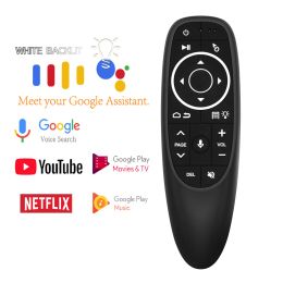 Ratones G10s Pro con retroiluminado Air Mouse G10 Control remoto por voz inalámbrico Bluetooth Airmouse giroscopio IR aprendizaje para Android Tv Box