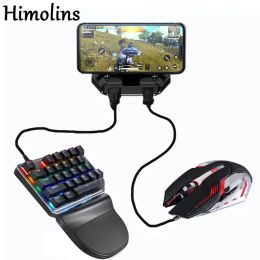 MICE HIMOLINS PUBG Mobiele gamingcontroller Gamepads hebben een mobiele telefoonhouder met eenhandig toetsenbord en muisconverter voor telefoon