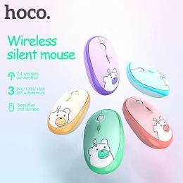 Souris HOCO Coloré Portble Souris sans fil Conception légère Ergonomie Gamer Silent Keycaps Gaming Optique USB pour ordinateur portable PC Bureau