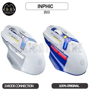 Souris Inphic IN9 Gamer Mouse 3Mode USB/2.4G/Bluetooth souris sans fil légère PAW3325 10000DPI souris de jeu de bureau pour cadeaux Windows