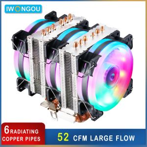 MICE IWONGOU CPU KOELER 2011 6 WEATPEPEN CPU HeatSink Fan voor LGA 2011v3/2011/1366/1151/1150/1155 AM4/AM3+/AM2+ Radiateur