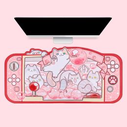 MICE KAWAII GAMING MONDE PAD Extra Large Cute Cartoon Cat Cat Doll Machine Pink xxl Desk Pad Office Table Table Table Antislip Tamesproofing Mats