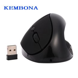 Souris KEMBONA Souris sans fil verticale ergonomique verticale photoélectrique intégrée batterie au lithium souris de charge avec emballage de vente au détail