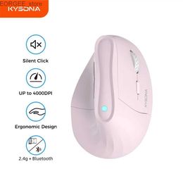 Souris Kysona Wireless Vertical Mouse Ergonomic Bluetooth RVB Charge 4000dpi Computer 6 MUTET BOSTONS MUTE POUR ORDINATEUR Y240407