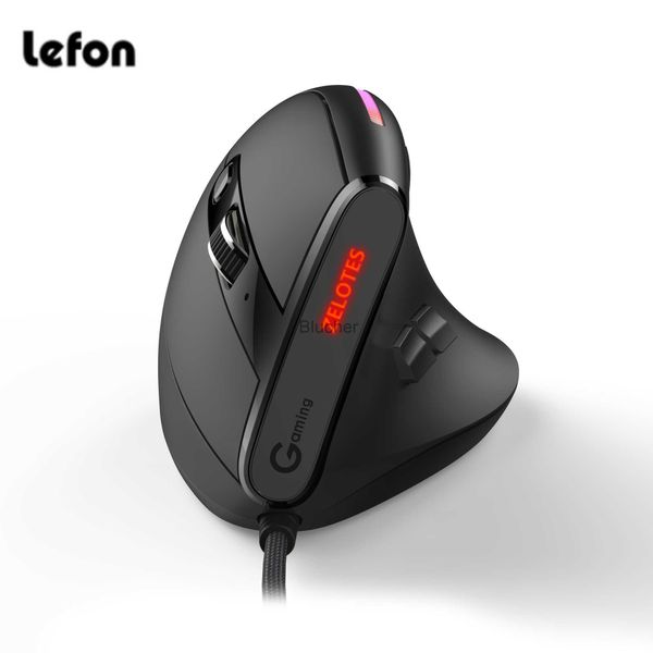 Souris de jeu verticale filaire Lefon souris ergonomique programmable à 9 boutons RGB 12800 DPI souris Gamer optique pour ordinateur portable Gamer T50 x0706