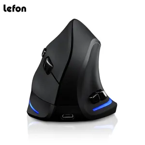 Mice Lefon Wireless Vertical Mouse Ergonomic Optical Souris USB RECHARAGEMable MICE 2400DPI POUR PC GAMING Windows Mac Mac PUBG LOL