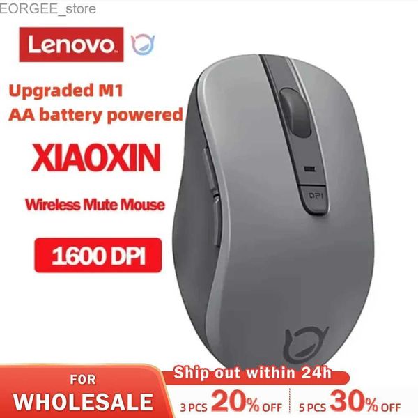 Souris Lenovo M1 Wireless Bluetooth Mouse Home Notebook Office Fashion Silent AA Battery Powered Bluetooth 5.0 / 3.0 Prise en charge Y240407