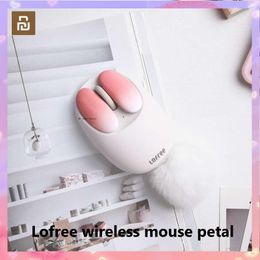 Muizen Lofree Wireless Mouse Petal Bluetooth DualMode Mouse For Girls Love Laptop Computer Office en Home