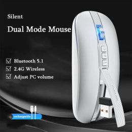 Ratones M113 USB 2.4G BluetoothCompatible Modo dual Inalámbrico Silencioso 800120016002400 DPI Ratón TypeC Carga Computadora portátil Mic