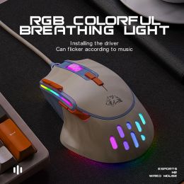 MICE M2 RGB Game Mouse, 6Speed verstelbaar, 12800dpi, 9Key Wired RGB Macro Programming Geschikt voor laptops