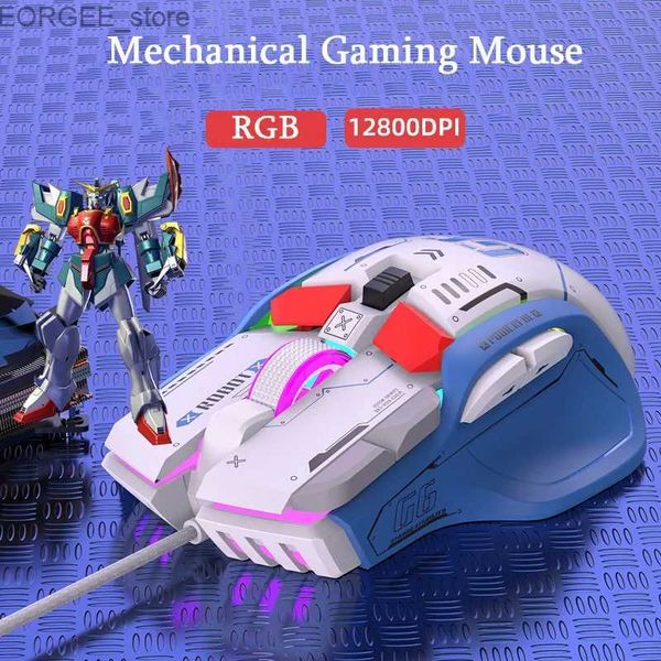 MICE MECHANIQUE GAMING WIRED MONDE ERGONOMIQUE RVB REMICE Backlit MICE 128000 DPI Backlight Gamer Gamer Mouse pour ordinateur portable PC Ordin Support Y240407