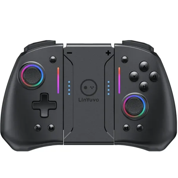 Rate Meteor Light inalámbrico Joypad con 8 luces RGB de 8 color para interruptor/interruptor OLED, con 6axis giroscopio programable, turbo vibración turbo