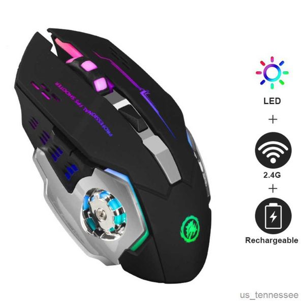 MICE RICA Gaming Mouse Wireless/Wired 3600 ppi LED óponamente ajustable Ratón de mouse USB ajustable para la computadora portátil para PC