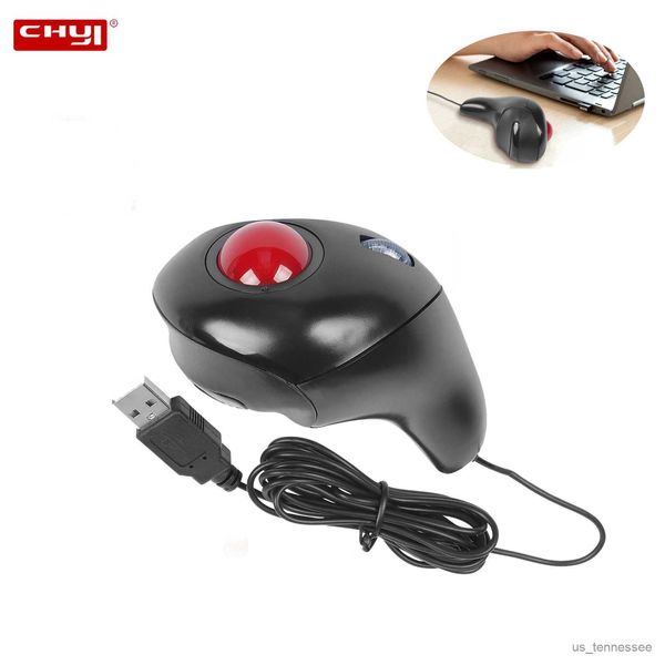 Ratones Ratones Track Ball Ratón inalámbrico USB Óptico de mano con cable Trackball Ratones Ratón para presentación de computadora portátil de oficina