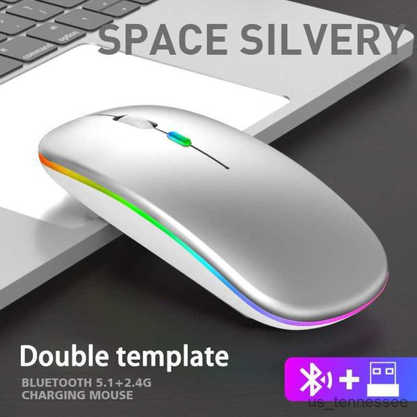 Ratones ratones ratón inalámbrico para laptop PC Bluetooth RGB Musas recargables Inalámbricos Rates LED Gaming Ergonomic Ergonomic Gaming